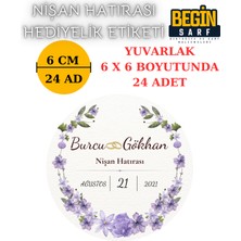 Begin Sarf 3 cm 4 cm 5 cm 6 cm Nişan Hatırası Etiketi Kendinden Yapışkanlı Kişiye Özel Yuvarlak Etiket