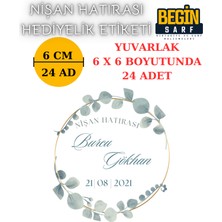 Begin Sarf 3 cm 4 cm 5 cm 6 cm Nişan Hatırası Etiketi Kendinden Yapışkanlı Kişiye Özel Yuvarlak Etiket