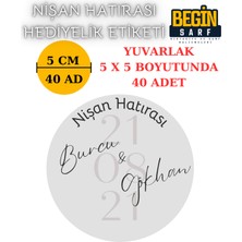 Begin Sarf 3 cm 4 cm 5 cm 6 cm Nişan Hatırası Etiketi Kendinden Yapışkanlı Kişiye Özel Yuvarlak Etiket