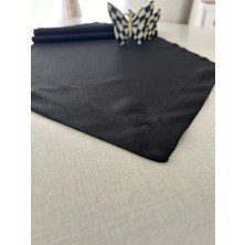 Zeren Home Meral Kurşun Collection Simli Üçgen Runner Siyah 40 x 160