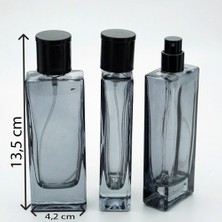 Parfüm Şişesi 50 ml 3 Adet Siyah Boyalı Tower Model Kolay Kapama