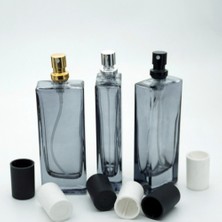 Parfüm Şişesi 50 ml 3 Adet Siyah Boyalı Tower Model Kolay Kapama