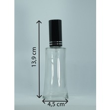 Parfüm Şişesi 50 ml (2 Adet) Eyfel Siyah Kapak Plastik Valf Boş Şişe