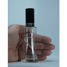 Parfüm Şişesi 50 ml (2 Adet) Eyfel Siyah Kapak Plastik Valf Boş Şişe