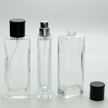 Parfüm Şişesi 50 ml 2 Adet Şeffaf Tower Model Kolay Kapama
