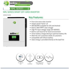 Solinved Nml Serisi 3 Kw Mppt Off Grid Inverter 24V 30-400 Voc