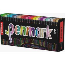 Penmark  Masaüstü Stantlı 24 Adet Fosforlu Kalem-Penmark-6sim-6pastel-6neon-6tropik