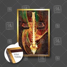 SML Tablo Omurga Sağlığı Beyin ve Sinir Cerrahisi Soyut Tasarım Çerçeveli Dikey Kanvas Tablo