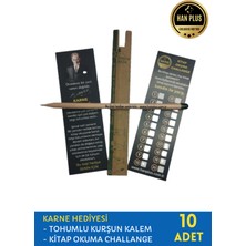 Han Plus Öğrenci Hediyesi, Karne Hediyesi, Tohumlu Kalem ve Kitap Okuma Challange Kartı 10 Adet