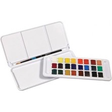 Daler Rowney Aquafine 24'lü Travel Set Plastik Kutulu Tablet Sulu Boya Seti