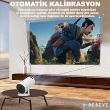 Robeve Mini Projeksiyon Taşınabilir Projeksiyon Cihazı Hd Projeksiyon Cihazı Android 11 Android Tv Projeksiyon Cihazı Ev Sinema Projeksiyon Akıllı Hoparlörlü Projeksiyon Wifi Bluetooth Taşınabilir