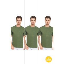 Erkek Slim Fit Sıfır Yaka Fanila T-Shirt 3'lü Paket