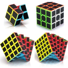 Kuzey Oyuncak 4 Set Professıonal Qy Speed Cube Corbon Fiber Cube Vıp 4lü Set 2x2 3x3 4x4 5x5 Zeka Küpü Rubiks Cube