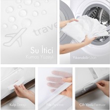 Ocean Home Textile 4'lü Yıkanabilir Beyaz Paraşüt Kumaş Valiz Düzenleyici Bavul İçi Organizer Set