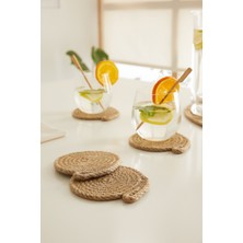Ocean Home Textile 4'lü Jüt Halat Bardak Altlığı