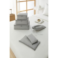 Ocean Home Textile 6'lı Gri Balıksırtı Valiz Bavul İçi Düzenleyici Set