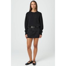 Madmext Siyah Mini Jean Etek MG2099