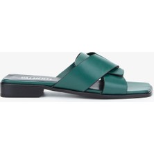 Valmenti Zuky Kadın Yeşil  Deri Terlik 775 3659 Bn Trlk Y24