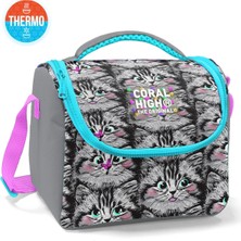 Coral High Kids Gri Kedi Desenli Thermo Beslenme Çantası 11778