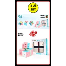 Toyfest Moyu 2x2 & 3x3 & 4x4 & 5x5 Cube Set Pastel Renkli Stickersız 4 Lü Akıl Zeka Küp Seti