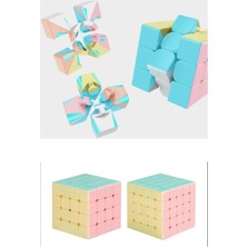 Toyfest Moyu 2x2 & 3x3 & 4x4 & 5x5 Cube Set Pastel Renkli Stickersız 4 Lü Akıl Zeka Küp Seti