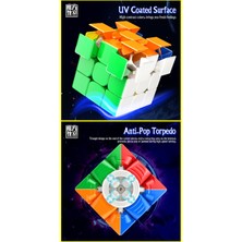 Toyfest Moyu Meilong 3x3 Magnetic Cube 3m- Mıknatıslı Stickersız Standlı Şeffaf Kutulu Akıl Zeka Küp