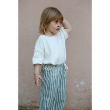 Ohlala Koala Haki Çizgili Unisex Pamuklu Çocuk Pantolon