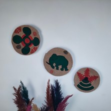My Work Shop Bohem Tarzı El Yapımı 3'lü Duvar Süsü - Afrikan Duvar Tabakları