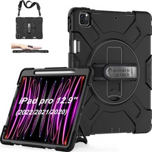 Five-E Apple iPad Pro 12.9 2020 4. Nesil Zırhlı Armour Defender Askılı Kılıf A2229 A2069 A2232 A2233