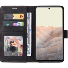 Mellow Shop Google Piksel 6 Pro Flip Kapak Için Flip Case Cüzdan Darbeye Basit Kılıf (Yurt Dışından)