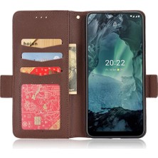 Mellow Shop Nokia G21 Pu Deri Kart Yuvaları Için Kılıf Tutucu Cüzdan Yan Toka Manyetik (Yurt Dışından)