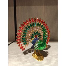 Miamantra Swarovski Taşlı Tavus Kuşu Dekoratif Biblo Renkli Tasarım 1 Adet