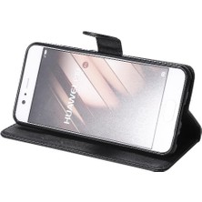 Mellow Shop Kart Yuvası Klasik Katı ile Huawei P10 Yüksek Kaliteli Deri Için Flip Case (Yurt Dışından)