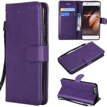 Mellow Shop Kart Yuvası Klasik Katı ile Huawei P10 Yüksek Kaliteli Deri Için Flip Case (Yurt Dışından)