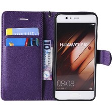 Mellow Shop Kart Yuvası Klasik Katı ile Huawei P10 Yüksek Kaliteli Deri Için Flip Case (Yurt Dışından)