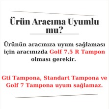 SML Dizayn Volkswagen Golf 7.5 R Tampon Için Difüzör Flap-Flapları-Bıçakları 8 mm Kalınlık Parlak Siyah