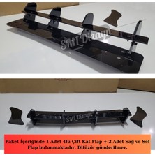 SML Dizayn Volkswagen Golf 7.5 R Tampon Için Difüzör Flap-Flapları-Bıçakları 8 mm Kalınlık Parlak Siyah