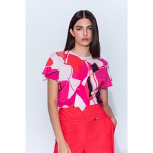 Kameya Geometrik Desen Colorful Bluz 24S10462