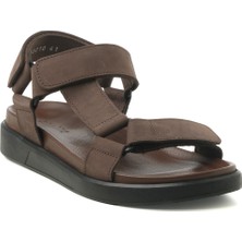 John May Erkek Sandalet Ag- 23210-8 John May Nubuk Kahve