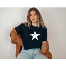 Woodroffe Kadın Yıldız Baskılı Oversize Salaş T-Shirt