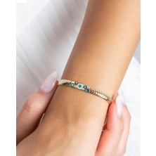 By Milo Jewellery 14 Ayar Altın Balık Sırtı Italyan Bileklik