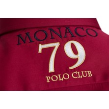 Lake Wood Monaco Model Bordo Nakışlı Erkek Gömlek