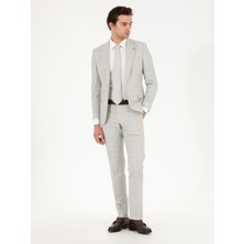 Cacharel Erkek Gri Slim Fit Kareli Takım Elbise 50265080-VR049