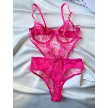 Thrill Bra Barbie Pembe Kadın Bodysuit Iç Giyim Balenli Iç Çamaşır Takımı Kostüm