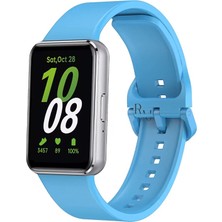 Clemon Samsung Galaxy Fit 3 Ile Uyumlu Silikon Spor Kordonlu Klasik Kayış Kordon