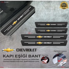 DK Elektronik Chevrolet Logolu Karbon Kapı Eşiği Koruyucu Suni Deri 4'lü Set