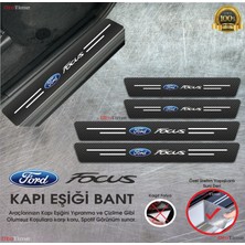 DK Elektronik Ford Logolu Karbon Kapı Eşiği Koruyucu Suni Deri 4'lü Set