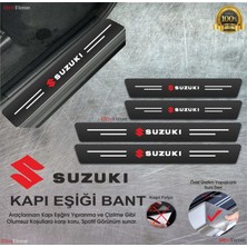 DK Elektronik Suzukı Logolu Karbon Kapı Eşiği Koruyucu Suni Deri 4'lü Set