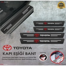 DK Elektronik Toyota Logolu Karbon Kapı Eşiği Koruyucu Suni Deri 4'lü Set