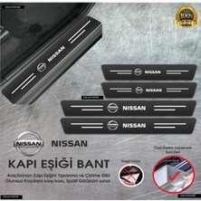 DK Elektronik Nissan Qashqai Logolu Karbon Kapı Eşiği Koruyucu Suni Deri 4'lü Set